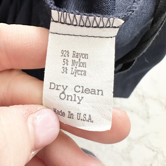 Sara Campbell Navy Wrap Mock Neck Short Sleeve Maxi Dress women's size large - Picture 9 of 12